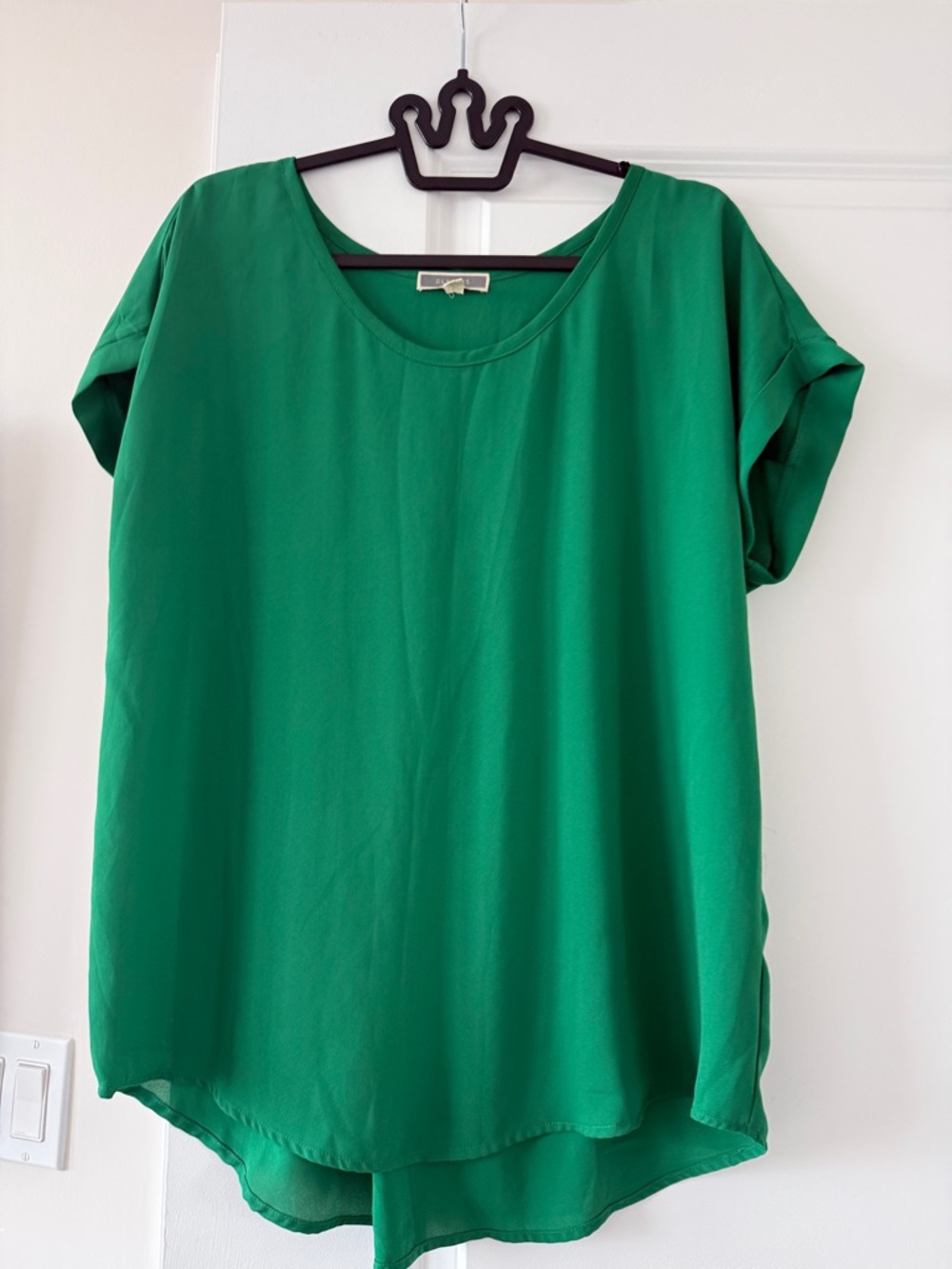 Pleione Emerald Green Short-Sleeve Scoop Neck Tunic